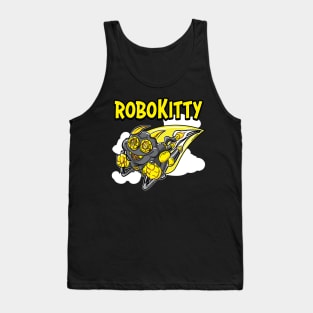 Robo Kitty rocketing through the sky Tank Top